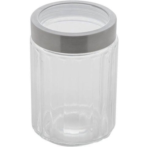 Pote Vidro Borossilicato Lyor 1,2l Tampa Prata Sydney Porta Mantimentos Condimentos