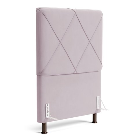 Cabeceira Cama Box Solteiro Mel 90cm com Frame Suede Rosa Bebê - Desk Design