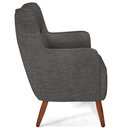 Ver imagem 7 de Poltrona Decorativa Fixa Pés de Madeira Isabella D02 Linho Cinza Escuro C-416 - Lyam Decor