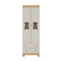 Ver imagem 7 de Guarda-roupa Infantil 62cm 2 Portas com Vidro e 2 Gavetas Fofura Multimóveis Mp4481 Madeirado/off
