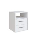 Ver imagem 2 de Mesa de Cabeceira 48cm com 2 Gavetas e Nicho Integrato