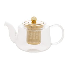 Chaleira De Vidro Wolff 600ml Com Infusor Dourado - 2