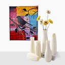 Ver imagem 3 de Mini Quadro Decorativo em Acrílico Pintado a Mão para Decoração com Pássaros