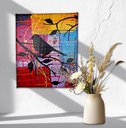 Ver imagem 3 de Mini Quadro Decorativo em Acrílico Pintado a Mão para Decoração com Pássaros