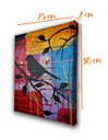 Ver imagem 2 de Mini Quadro Decorativo em Acrílico Pintado a Mão para Decoração com Pássaros