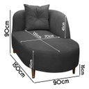 Ver imagem 4 de Banqueta Sofá Recamier Divã Siena Recepção e Clínica Bouclê:cinza Grafite