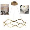 Luminaria Lustre 3 em 1 Ondas Infinitas Pendente Led 52w Arco Dourado Aneis Sala de Jantar - 1