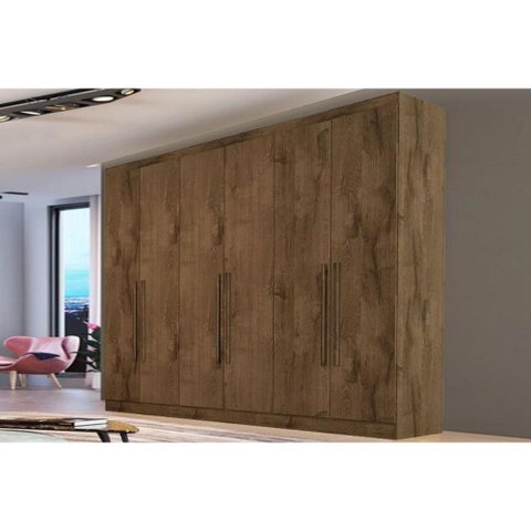 Guarda Roupa Casal 6 Portas e 4 Gavetas Oslo Braúna - Europa
