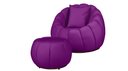 Ver imagem 1 de Kit Poltrona + Puff Concha + Almofada Veludo Roxo