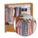 Ver imagem 6 de Guarda-roupa Solteiro Aria 6 Portas 6 Gavetas com Pés Cinamomo - Pnr Móveis