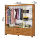 Ver imagem 4 de Guarda-roupa Solteiro Aria 6 Portas 6 Gavetas com Pés Cinamomo - Pnr Móveis