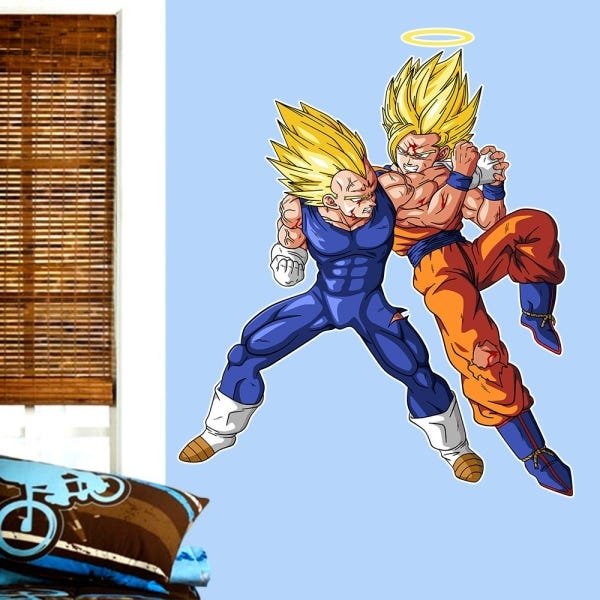 Autocolante de parede 3D Super Goku Saiyan