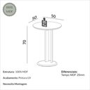 Ver imagem 3 de Mesa de Canto Auxiliar Redonda 50 cm 100% MDF Dalla Costa Cor:Carvalho Rosé