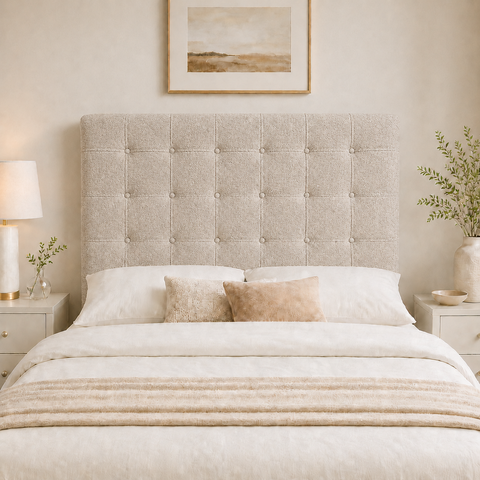 Cabeceira Ana Estofada Boucle p/ Cama Box Casal Queen 160cm Quarto