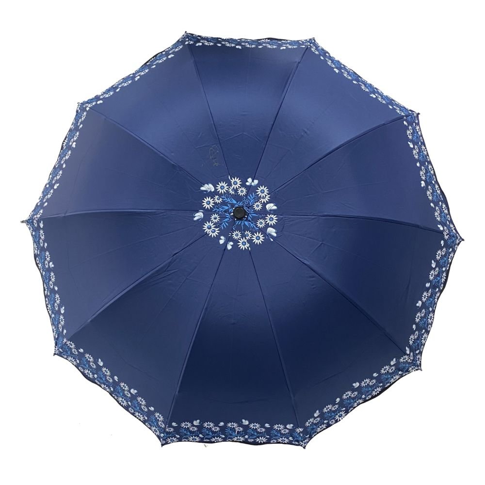 Sombrinha Automática com Proteção UV Azul Marinho - Quanhe Sombrinha com Proteção UV Azul - 2