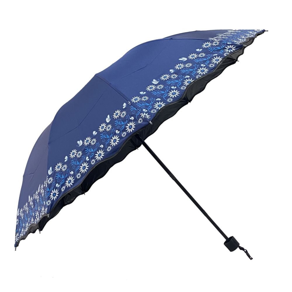 Sombrinha Automática com Proteção UV Azul Marinho - Quanhe Sombrinha com Proteção UV Azul - 1