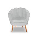Ver imagem 2 de Poltrona Decorativa Estofada Pétala para Sala Quarto Veludo Cinza Bz Home Decor