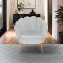 Ver imagem 1 de Poltrona Decorativa Estofada Pétala para Sala Quarto Veludo Cinza Bz Home Decor