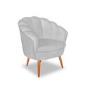 Ver imagem 3 de Poltrona Decorativa Estofada Pétala para Sala Quarto Veludo Cinza Bz Home Decor