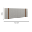 Ver imagem 3 de Cabeceira Queen 1,60 Design Exclusivo em Linho e Couro Cor Bege
