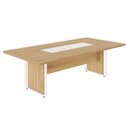 Ver imagem 1 de Mesa Reunião 240cm Escritório para 4 Pessoas com Caixa de Tomadas Corporate Marrom/Macadâmia/Branco