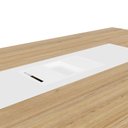 Ver imagem 6 de Mesa Reunião 240cm Escritório para 4 Pessoas com Caixa de Tomadas Corporate Marrom/Macadâmia/Branco