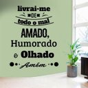 Ver imagem 1 de Adesivo de Parede Frase Livrai-me de todo mal - M 77x60cm