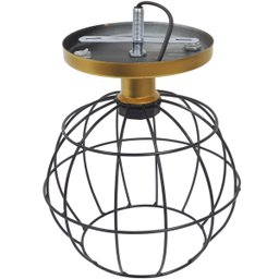 Lustre Teto Plafon Industrial Aramado Globo Preto Retrô Luminária Vintage Dourado Agp Ilumini - 6