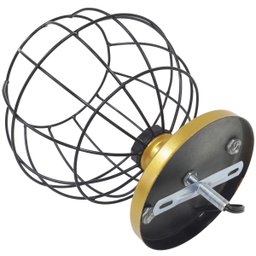 Lustre Teto Plafon Industrial Aramado Globo Preto Retrô Luminária Vintage Dourado Agp Ilumini - 5