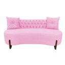 Ver imagem 2 de Sofá 2 Lugares Orgânico Curvo Tókio 150cm Suede Rosa Bebê