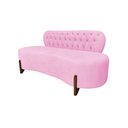 Ver imagem 1 de Sofá 2 Lugares Orgânico Curvo Tókio 150cm Suede Rosa Bebê