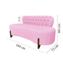 Ver imagem 7 de Sofá 2 Lugares Orgânico Curvo Tókio 150cm Suede Rosa Bebê