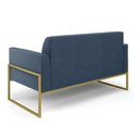 Ver imagem 3 de Sofá Namoradeira Base Industrial Alta Dourado Marisa Suede D03 - D\'rossi Cor Azul Marinho