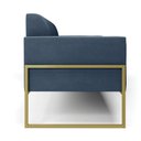 Ver imagem 7 de Sofá Namoradeira Base Industrial Alta Dourado Marisa Suede D03 - D\'rossi Cor Azul Marinho