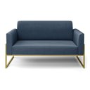 Ver imagem 6 de Sofá Namoradeira Base Industrial Alta Dourado Marisa Suede D03 - D\'rossi Cor Azul Marinho