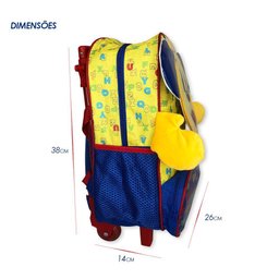Mochila Infantil Escolar com Rodinha Bolsa para Criança Estudar Cachorro Amarela - 2
