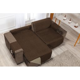 Protetor Matelado Sofá Retrátil Assento 2,40m Tabaco/Cáqui - 4