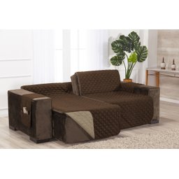 Protetor Matelado Sofá Retrátil Assento 2,40m Tabaco/Cáqui - 3