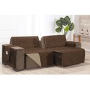 Ver imagem 1 de Protetor Matelado Sofá Retrátil Assento 2,40m Tabaco/Cáqui