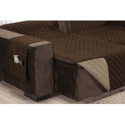 Protetor Matelado Sofá Retrátil Assento 2,40m Tabaco/Cáqui - 5