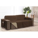 Ver imagem 2 de Protetor Matelado Sofá Retrátil Assento 2,40m Tabaco/Cáqui