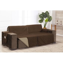 Protetor Matelado Sofá Retrátil Assento 2,40m Tabaco/Cáqui - 2