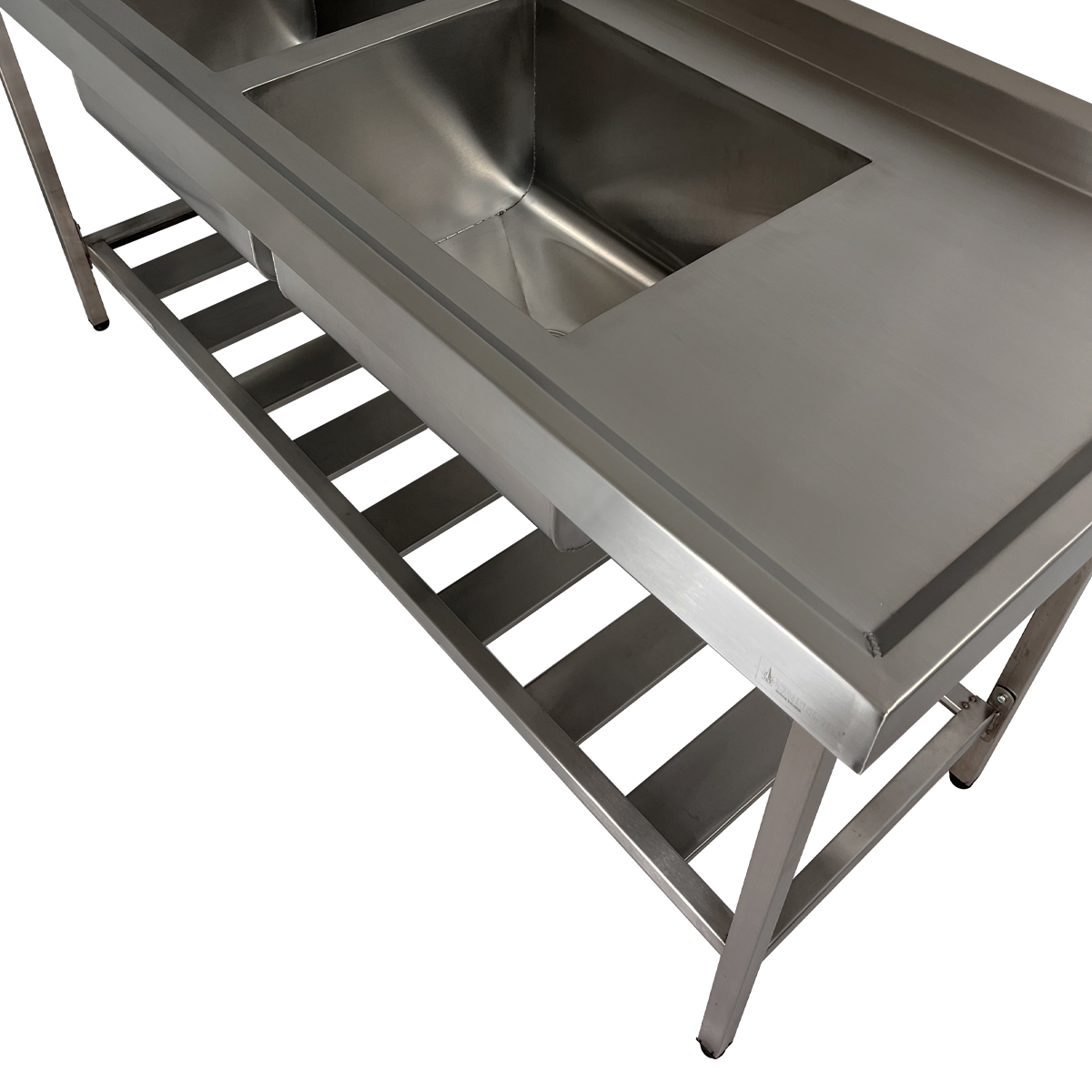 Pia Aço Inox Industrial 170x60x90 Cm Cuba Dupla Nortinox - 4