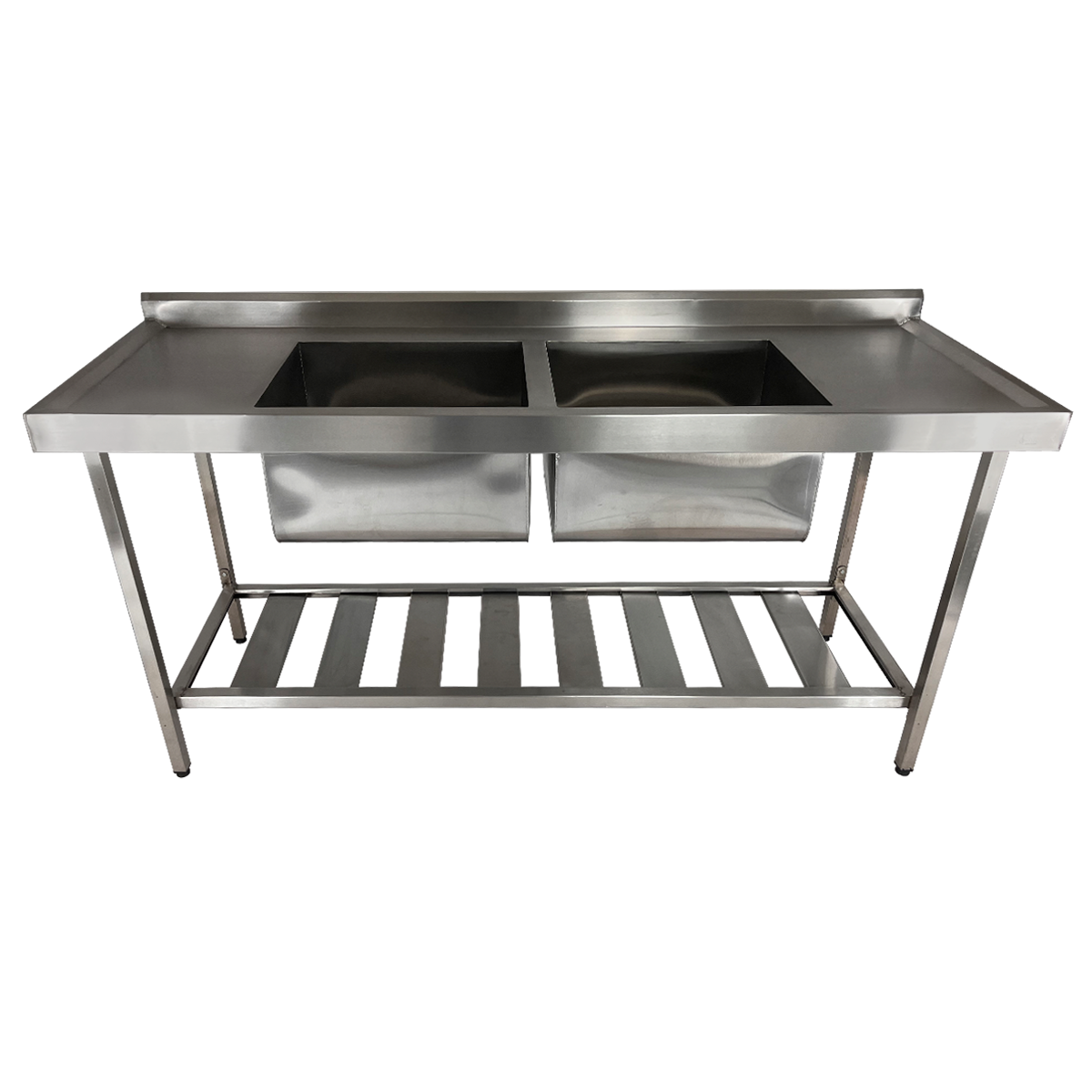 Pia Aço Inox Industrial 170x60x90 Cm Cuba Dupla Nortinox - 2