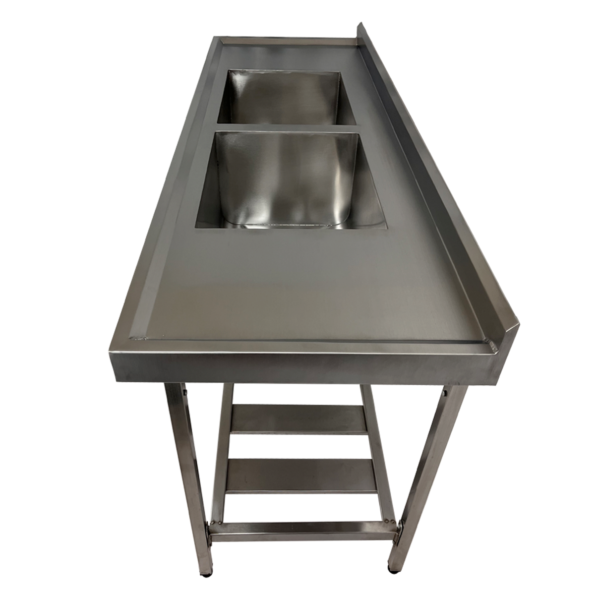 Pia Aço Inox Industrial 170x60x90 Cm Cuba Dupla Nortinox - 3