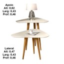 Ver imagem 3 de Kit Sala 2 Mesas Lateral e Apoio 3 Pontas Estilo Retro Pés Palito cor Off White - Comprar Moveis em