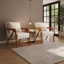 Ver imagem 1 de Kit 2 Poltrona Decorativa Moderna para Sala Escritório Xangai Linho Bege