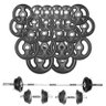 Kit Anilhas Ferro Fundido 80 Kg + Barras com Presilhas - 2