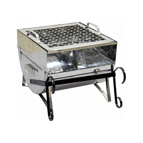 Churrasqueira Náutica Aberta Com Grelha Aço Inox 30x28x24cm Duralar F040BOM