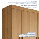 Ver imagem 2 de Guarda Roupa Casal 4 Portas 2 Gavetas 100% MDF Jandaia Marrom/Cinamomo